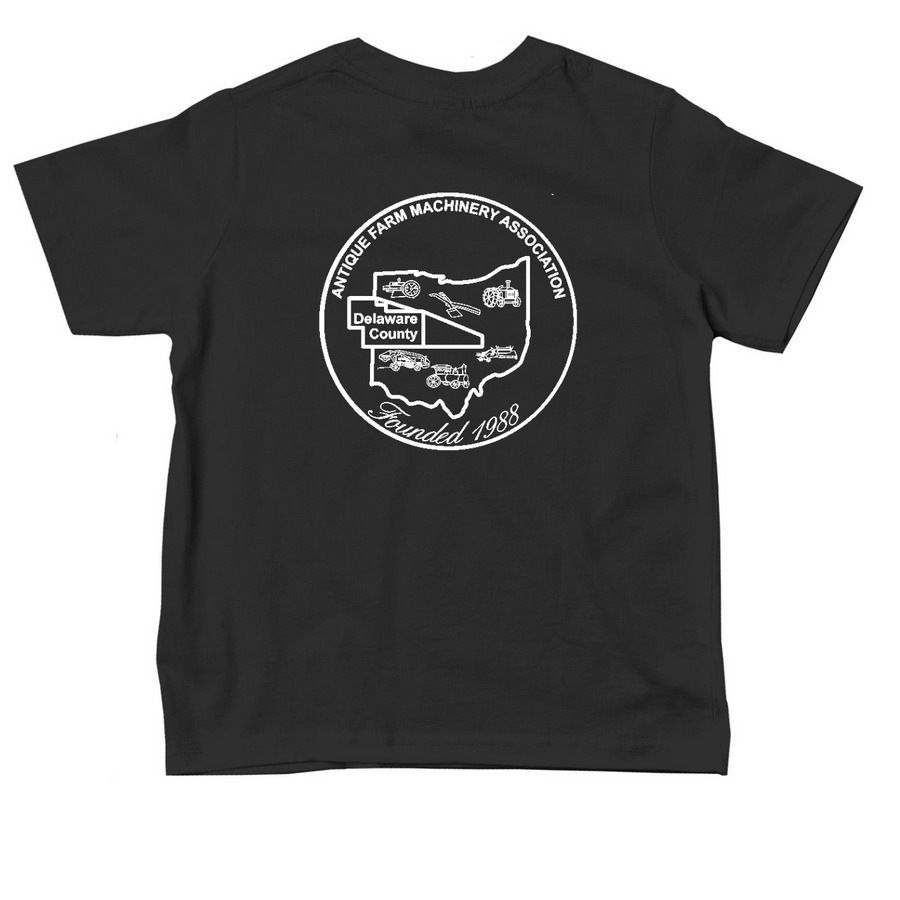 Toddler w/ white logo, a Black Toddler Tee (back-view)
