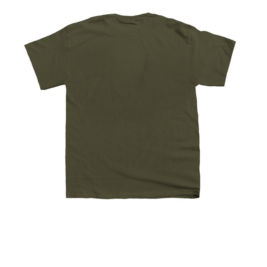 I Love You So Much in White ? Youth Tee, a Military Green Youth Unisex Tee (back-view)