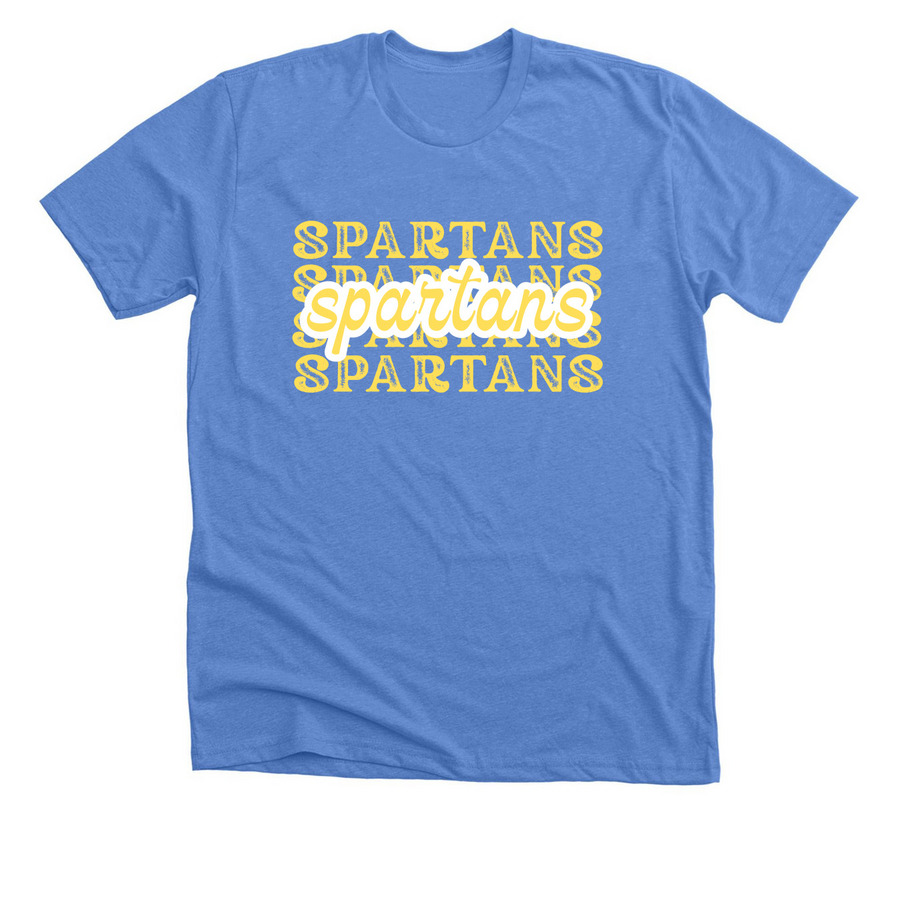 Spartans Tees and Sweatshirts, a Heather Columbia Blue Premium Unisex Tee