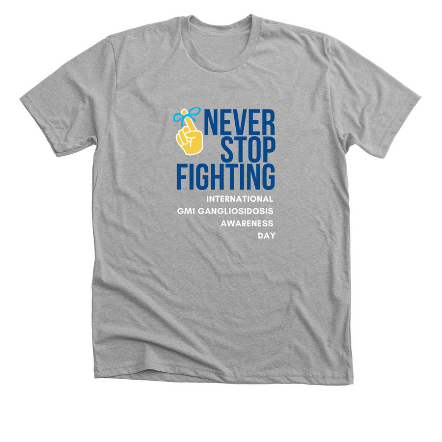 Never Stop Fighting For GM1, a Athletic Heather Premium Unisex Tee