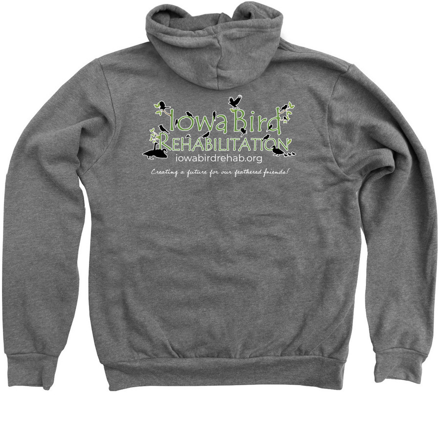 IBR Zip Hoodie and More!, a Deep Heather Zip Up Hoodie (back-view)