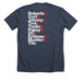 2004 Squad: Two-Sided, a Heather Midnight Navy Premium Unisex Tee (back-view)