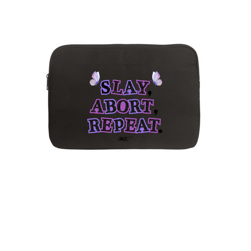 Slay, Abort, Repeat Laptop Case, a Black Canvas Laptop Sleeve