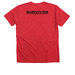 "Survivor of the TTI" (BLACK), a Heather Red Premium V-Neck Tee (back-view)