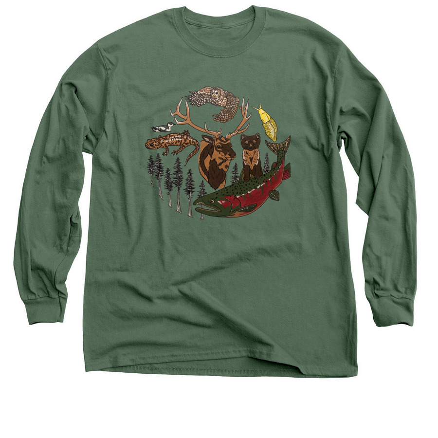 Michelle Harris Art Contest Winner, a Military Green Classic Long Sleeve Tee