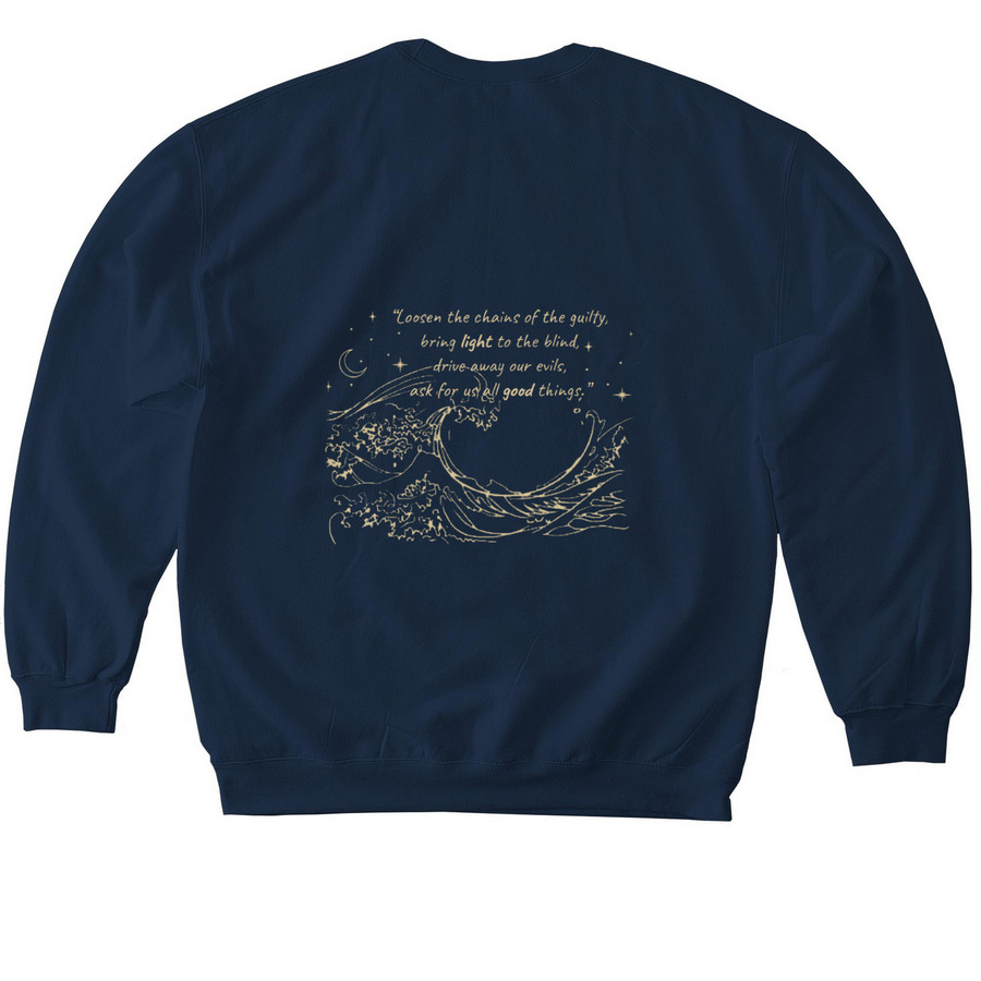 Hail, Star of the Sea (Nocturne), a Navy Softstyle Crewneck Sweatshirt (back-view)
