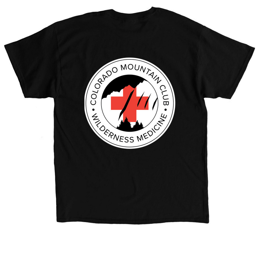 CMC Wilderness Medicine, a Black Classic Unisex Tee (back-view)