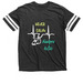 Never Calm, Always Active Heartbeats!, a Vintage Smoke / White Football Jersey Tee