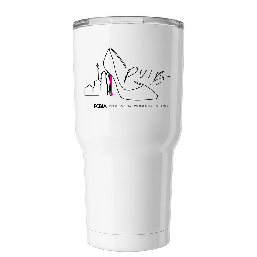 PWB Classic Logo Tumbler, a White Insulated Tumbler