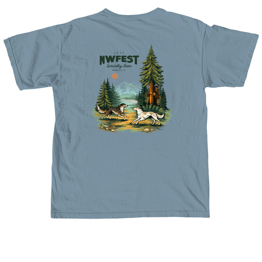 NWFest 2026: Two Sided Coat Option 3, a Ice Blue Comfort Colors Unisex Tee (back-view)