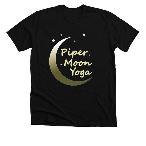 Golden Moon and Stars, a Solid Black Blend Premium Unisex Tee
