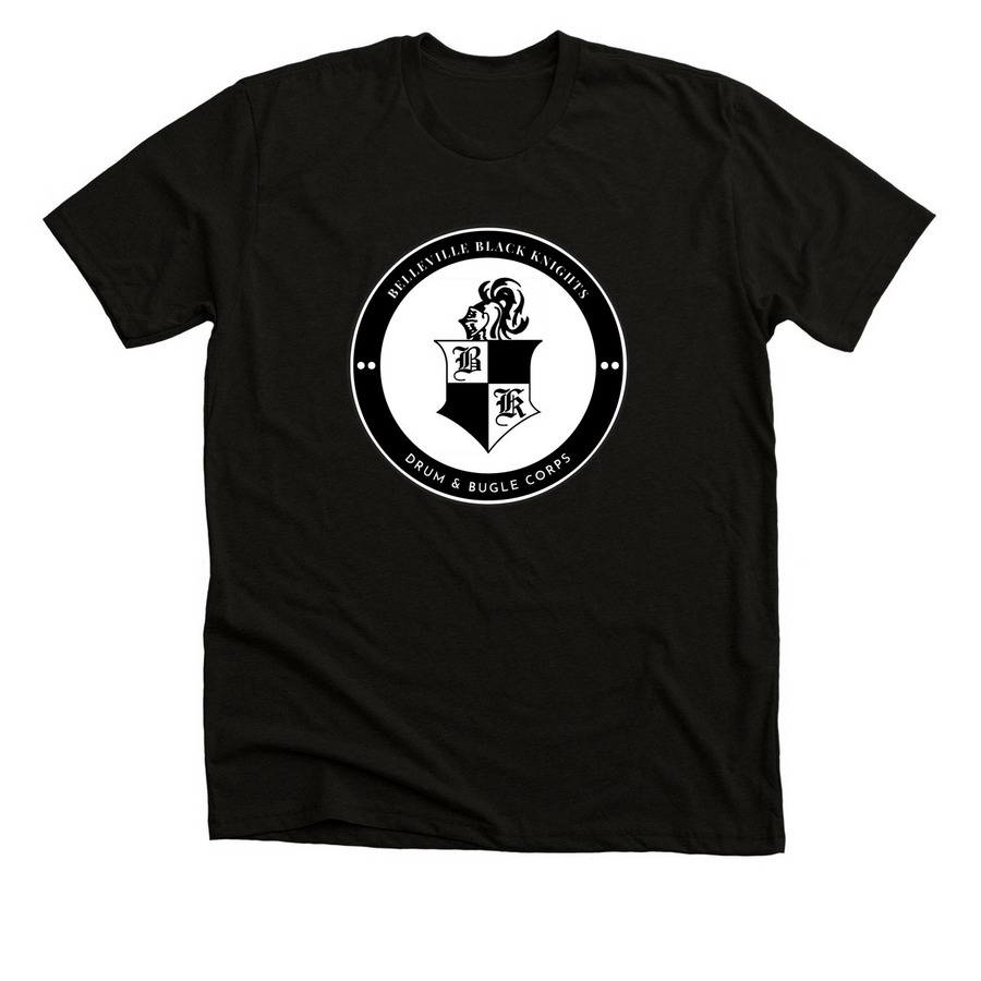 Black Knights Large 60's Logo T-Shirt, a Solid Black Blend Premium Unisex Tee