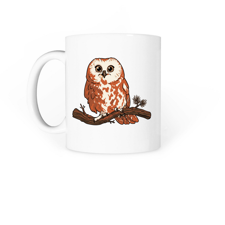 Our Favorite Owl Mug, a White Coffee Mug (back-view)