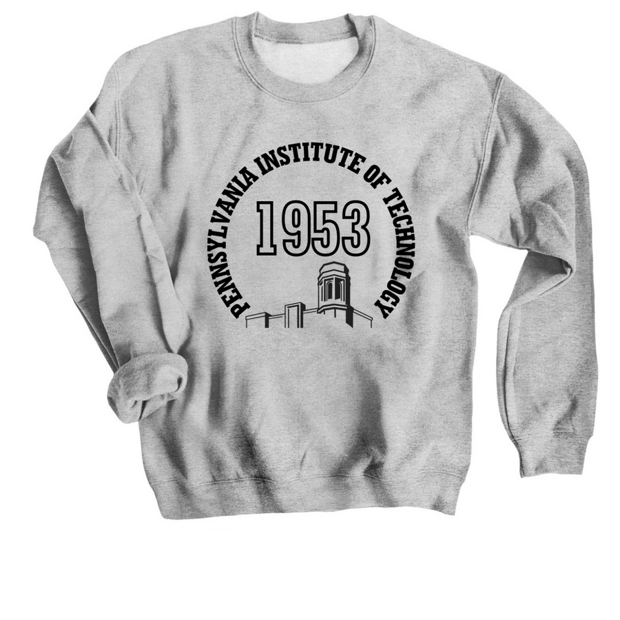 Classic P.I.T. 1953 Logo, a Sport Grey Crewneck Sweatshirt