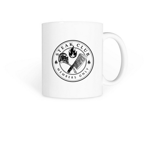 Steak Club Members Only Mug, a White Coffee Mug