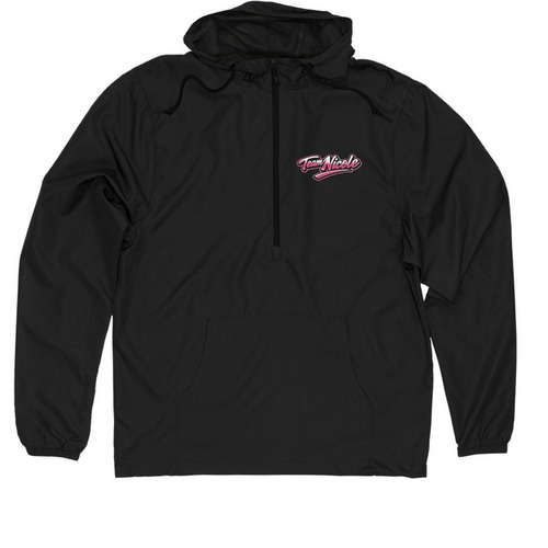 Team Nicole, a Black Quarter-Zip Windbreaker