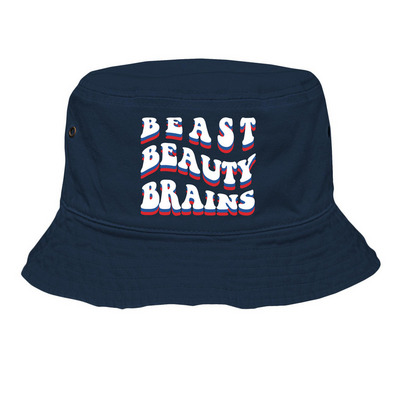 Triple B Bucket Hat, a Navy Fitted Bucket Hat