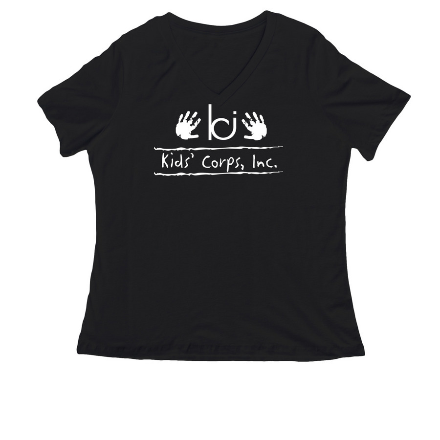 KCI Large Logo Swag, a Black Women's Relaxed V-Neck Tee