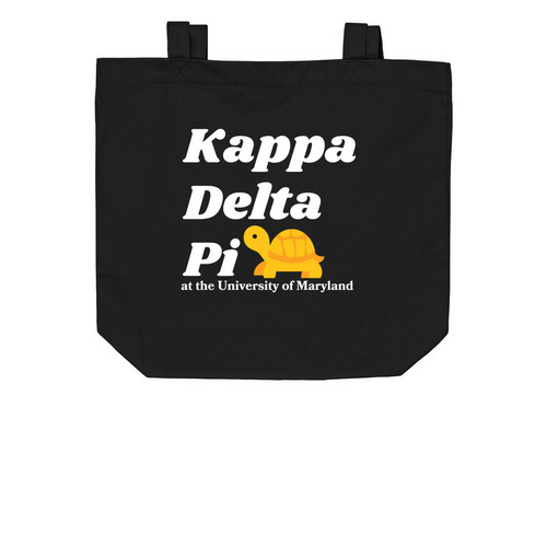 KDP Turtle Tote, a Black Organic Cotton Tote Bag