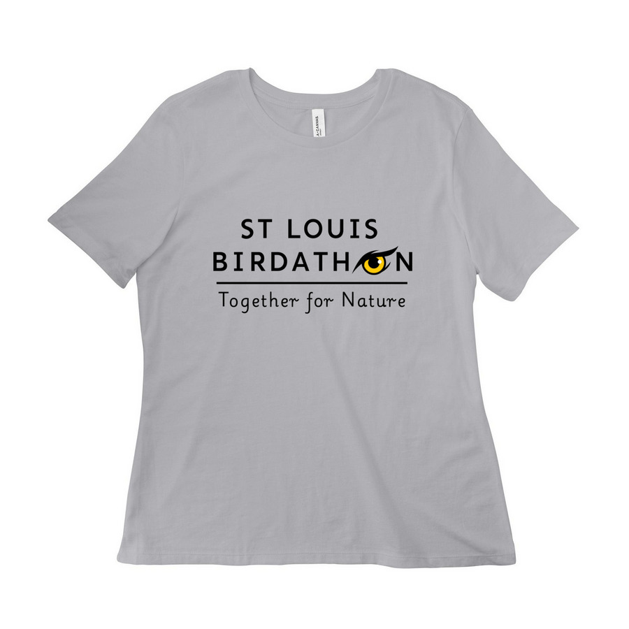 St. Louis Birdathon, a Solid Athletic Grey Women?s Relaxed Cotton Tee