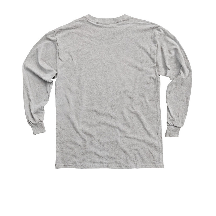 Youth NCYFL football, a Sport Grey Youth Long Sleeve Tee (back-view)