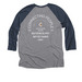 SCBC Motto, a Vintage Navy and Premium Heather 3/4 Sleeve Baseball Tee (back-view)