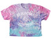 Bedtime is 9 PM., a Cotton Candy Women's Tie Dye Cropped Tee