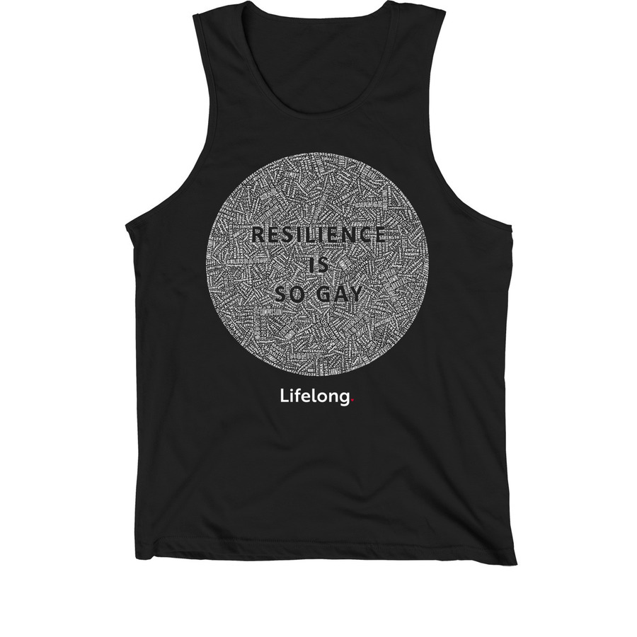Resilience Is So Gay | Art by @joejohnart, a Black Premium Cotton Tank