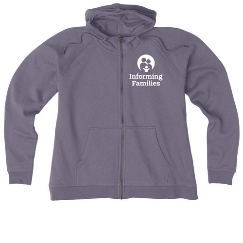 Informing Families Zip-Ups, a Cosmic Purple Allmade Women?s Organic CVC Zip-Up Hoodie