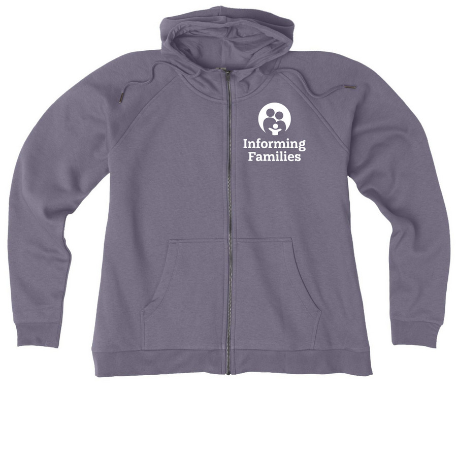 Informing Families Zip-Ups, a Cosmic Purple Allmade Women?s Organic CVC Zip-Up Hoodie