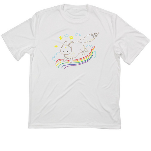 Rainbow Bearcat, a White Classic Performance Tee