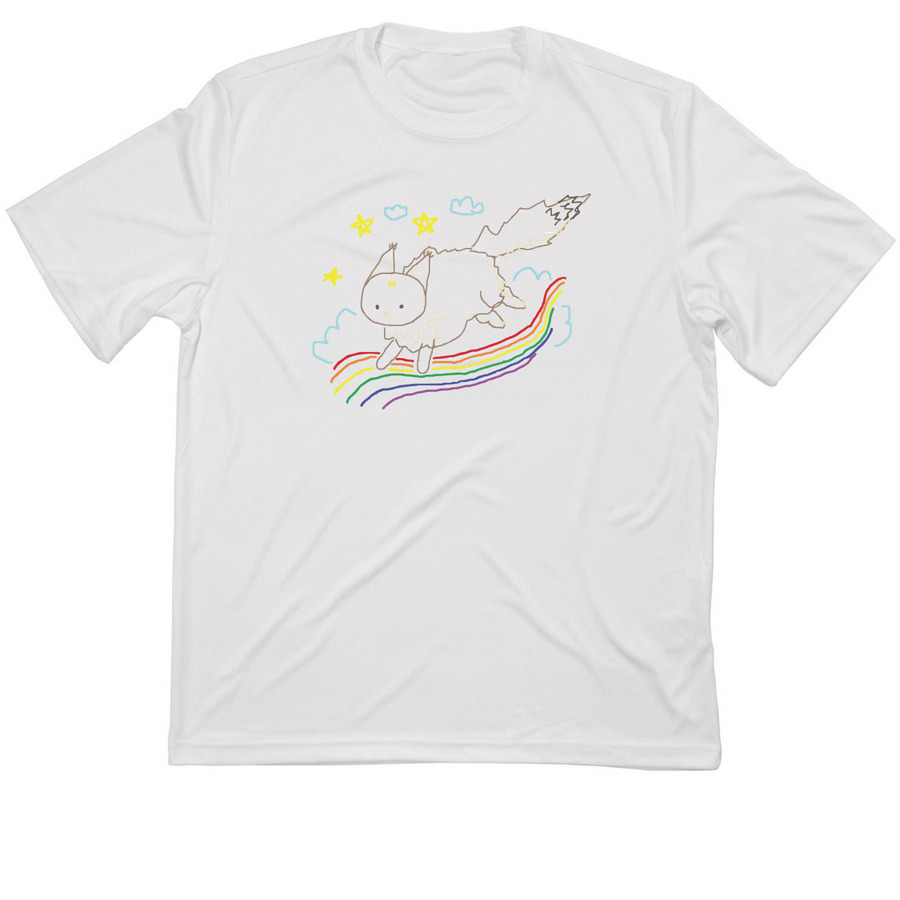 Rainbow Bearcat, a White Classic Performance Tee