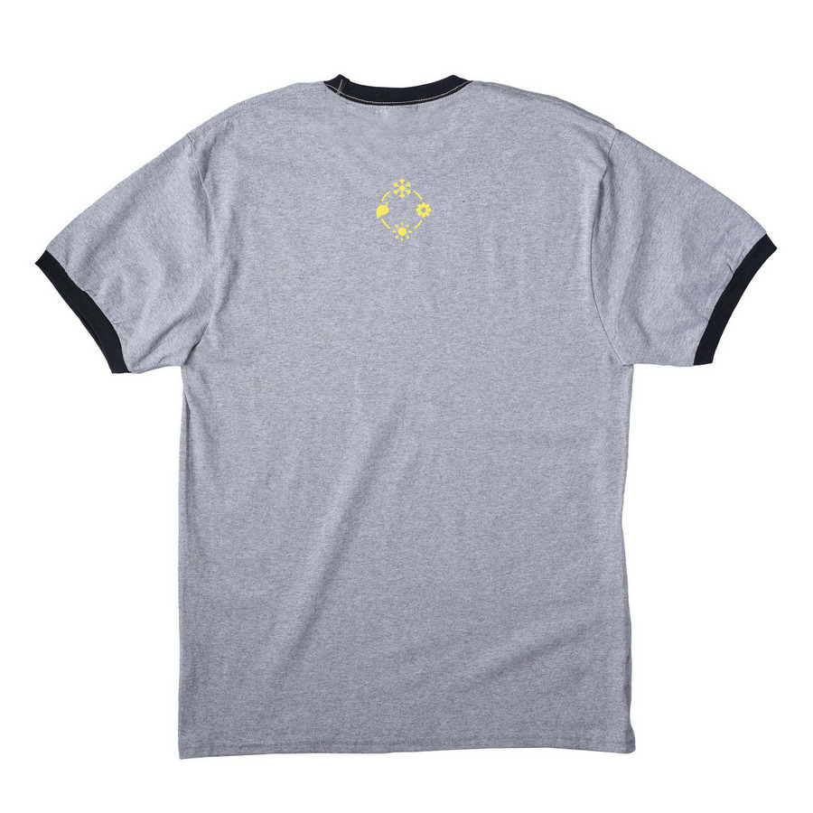 Seasons, a Athletic Heather/ Jet Black Cotton Ringer Tee (back-view)