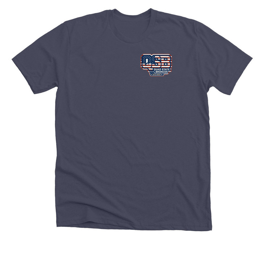 QSB Americana, a Heather Midnight Navy Premium Unisex Tee