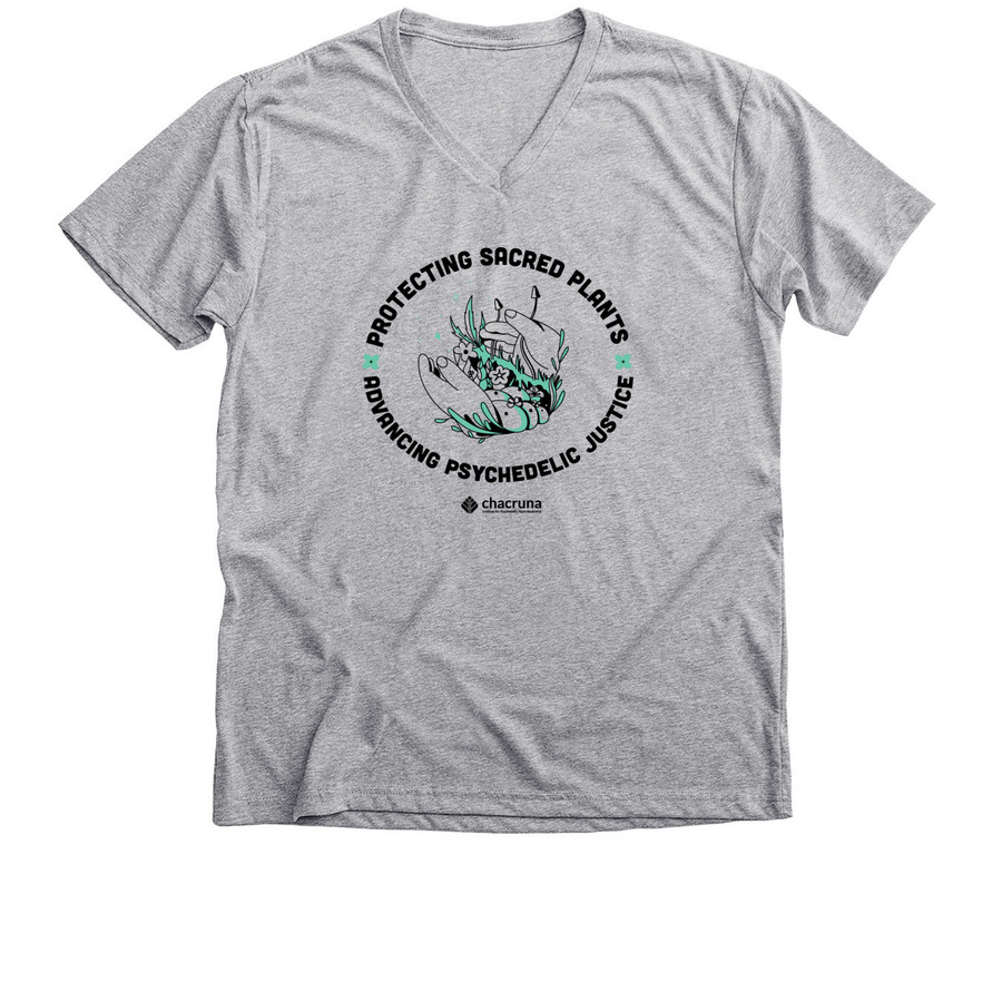 Protecting Sacred Plants, a Athletic Heather Premium V-Neck Tee