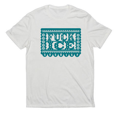 Fuck ICE (teal), a Fairly White Allmade Eco Triblend Unisex Tee