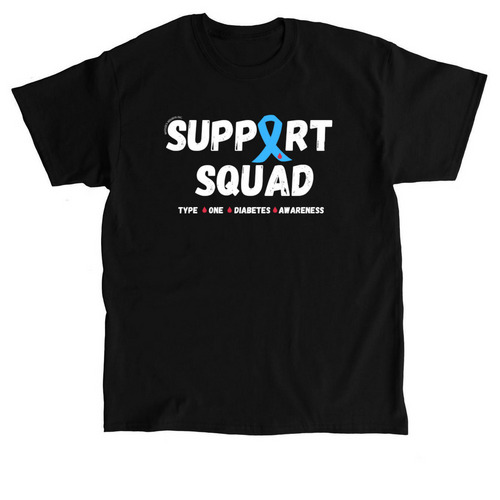T1D Support Squad, a Black Classic Unisex Tee
