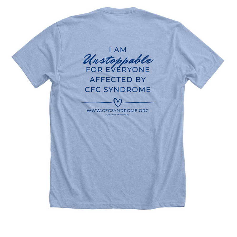 Everyone is Unstoppable, a Heather Baby Blue Premium Unisex Tee (back-view)