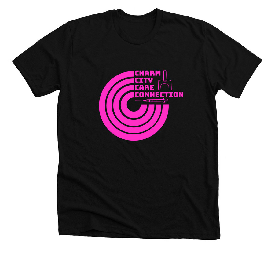 Pink Logo T-Shirt&nbsp;? Black & White, a Solid Black Blend Premium Unisex Tee