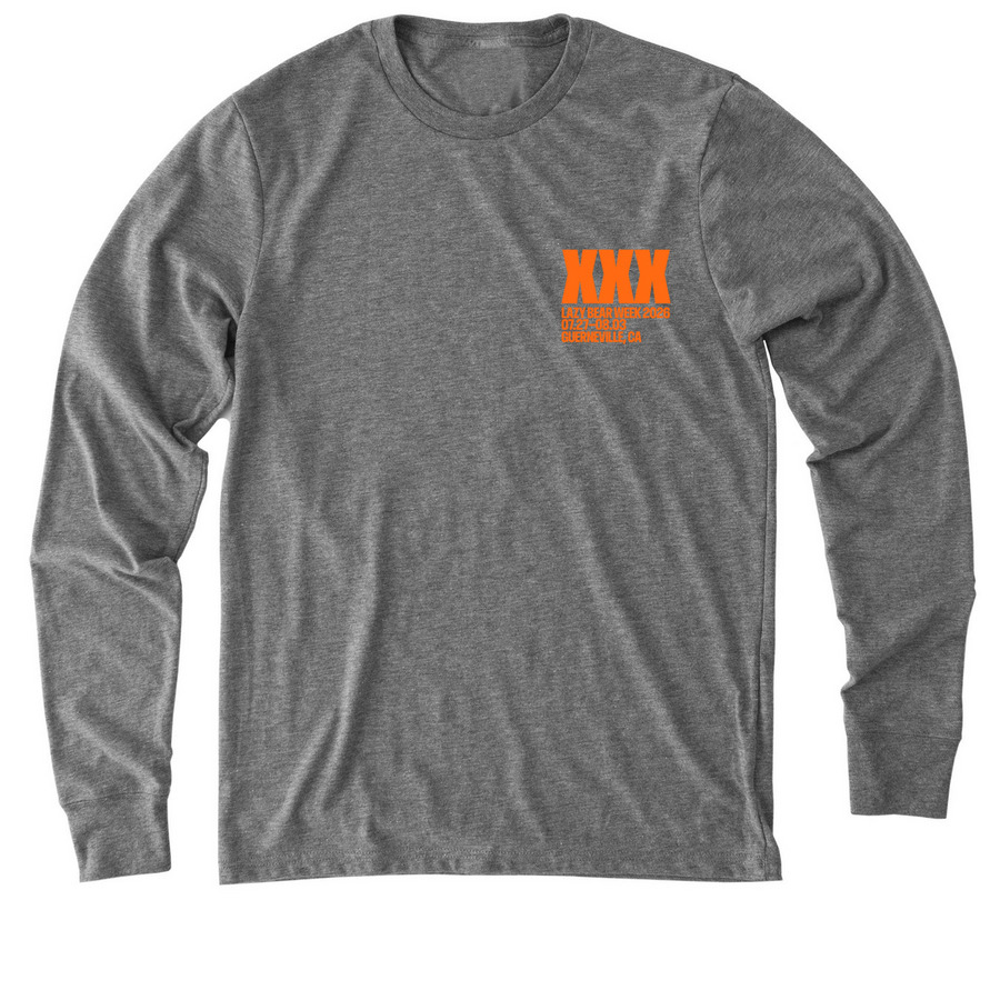 XXX Lazy Bear Week / Orange, a Aluminum Grey Allmade Eco Triblend Long Sleeve Tee