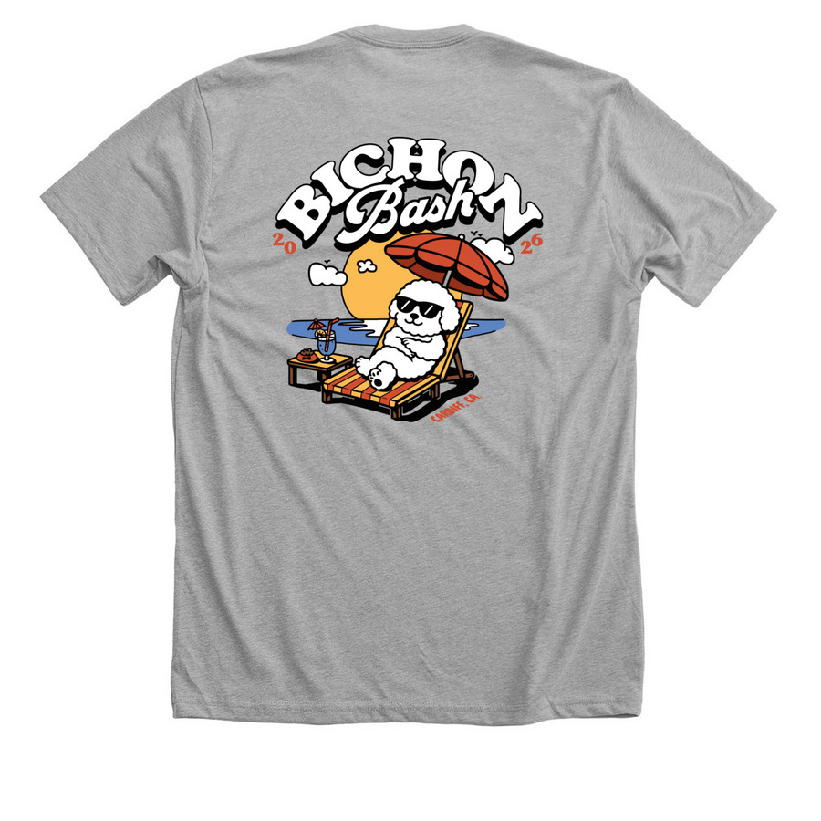 Bichon Bash 2026, a Athletic Heather Premium Unisex Tee (back-view)