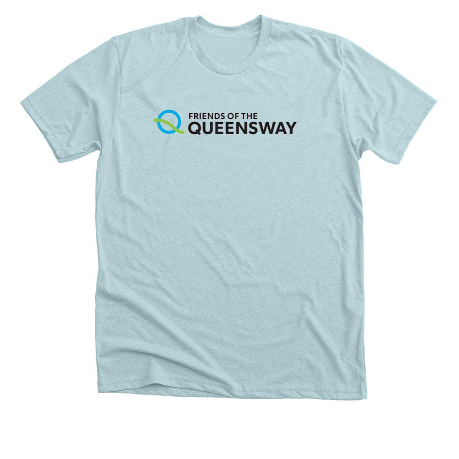 QueensWay Fan, a Heather Ice Blue Premium Unisex Tee