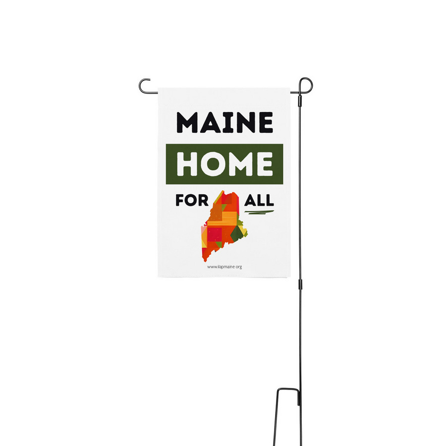 Yard Flag -&nbsp;Home for All&nbsp;, a White 12" x 18" Yard Flag with Stake