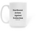 Salmon Run by Alyssa Eckert, a White Large Coffee Mug (back-view)