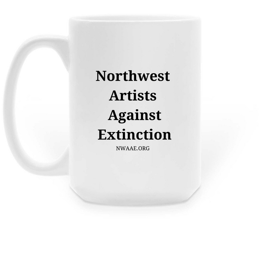 Salmon Run by Alyssa Eckert, a White Large Coffee Mug (back-view)