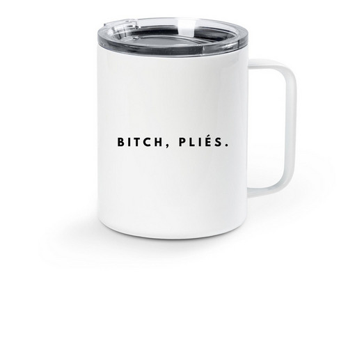 BITCH, PLI?S. Travel Mug, a White Stainless Steel Travel Mug