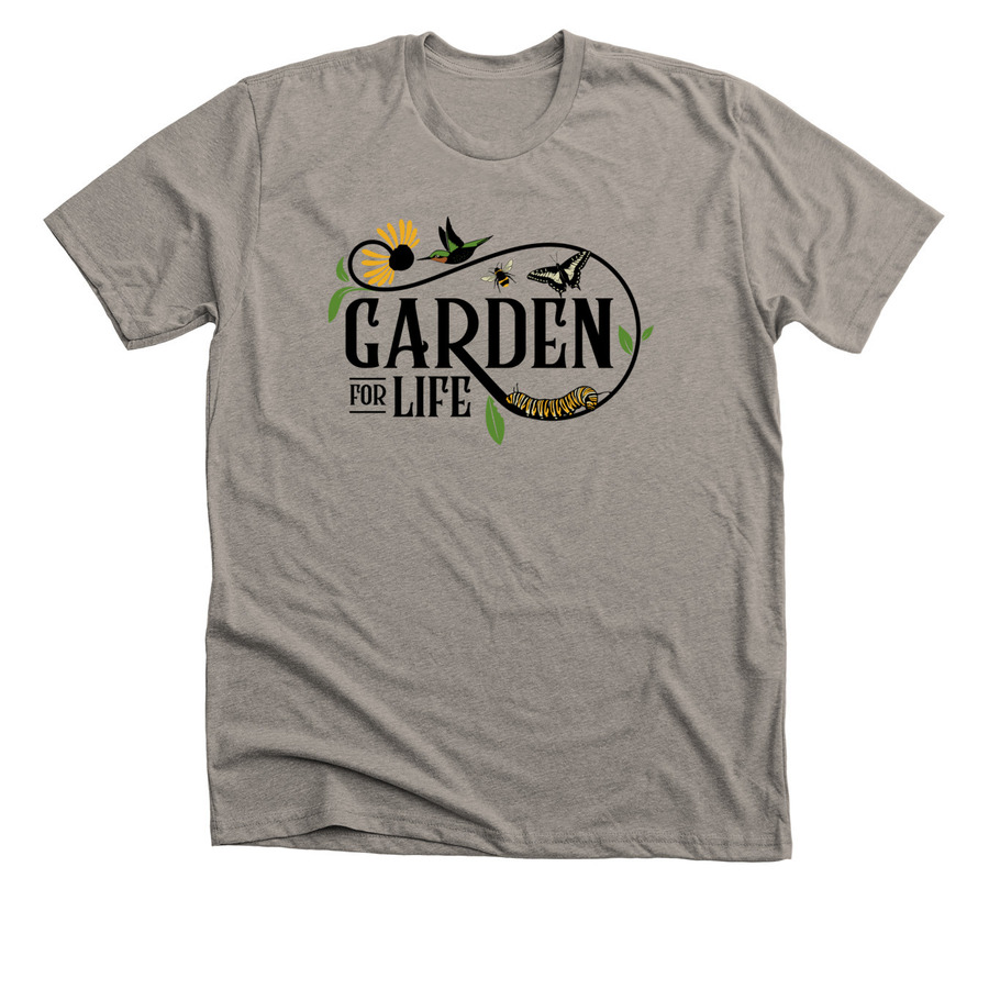 Garden for Life Pollinator Gardening Shirts, a Heather Stone Premium Unisex Tee