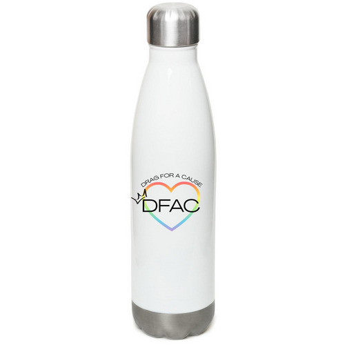 Water Bottle, a White Stainless Steel Water Bottle