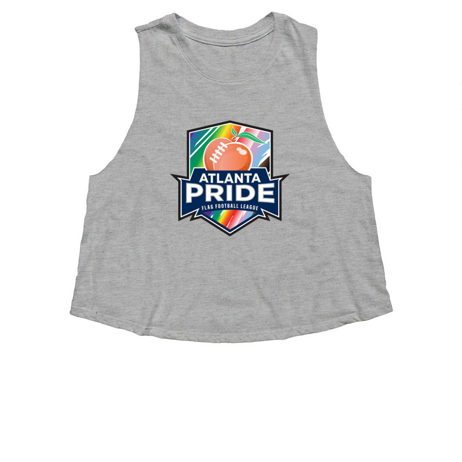 Atlanta Pride Flag Football League, a Athletic Heather Women's Cropped Racerback Tank
