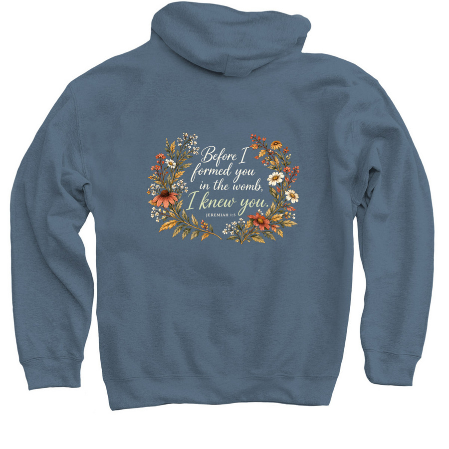 Serene Midwifery Merch, a Indigo Pullover Hoodie (back-view)